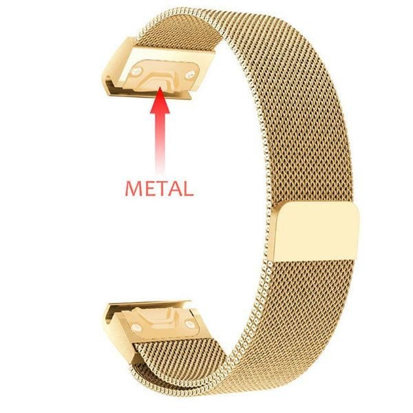 Garmin Fenix 7S Pro Milanese Loop Strap Gold Carousel 2