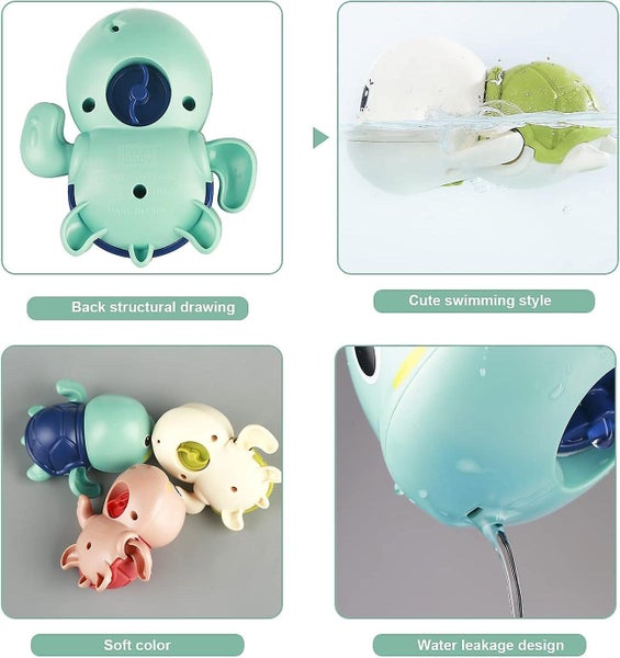 3 Pack Cute Swimming Turtle Bath Toys For Toddlers 1-3 Floating Wind Up Toys F Carousel 5