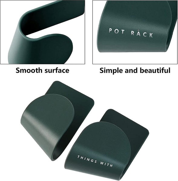 Adhesive Pot Lid Shelf Hooks - Wall Mounted Storage for Kitchen Cabinets Carousel 3