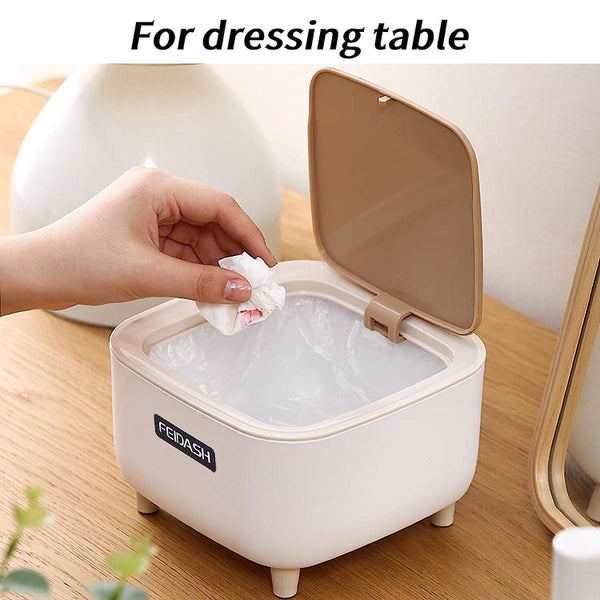 Mini Desk Trash Can Tiny Desktop Garbage Can With Lid Plastic Mini Waste Bas Carousel 2