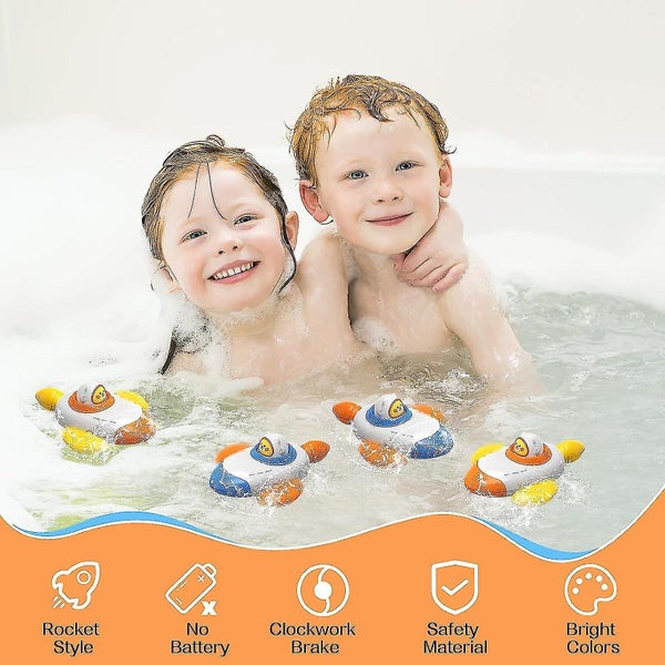 4pcs Baby Bath Toys space Rocket Ship Swimming Pool Toys swimming Toys Bath Bo Carousel 2