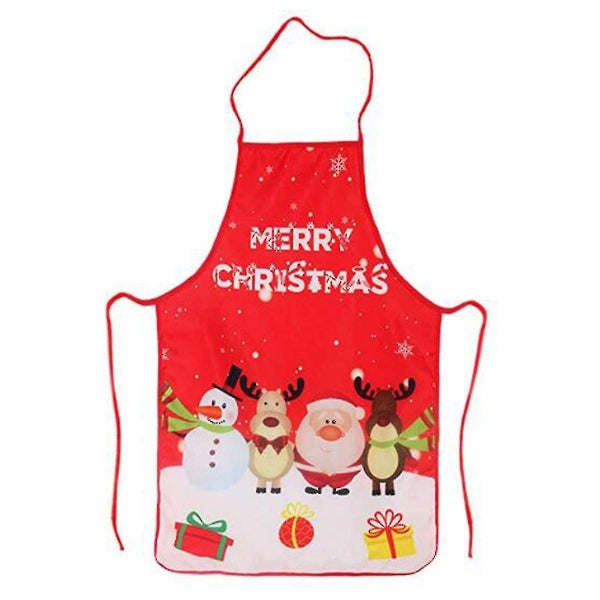 Christmas Aprons Santa Claus Elk Snowman Decoration Apron Christmas Cooking Ap Carousel 1