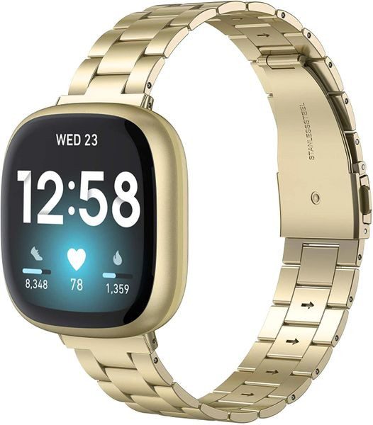 Fitbit Versa 3 Stainless Steel Strap Gold Carousel 1