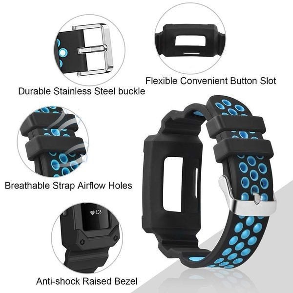 Fitbit Charge 3 Silicone Strap Black/Blue Carousel 2