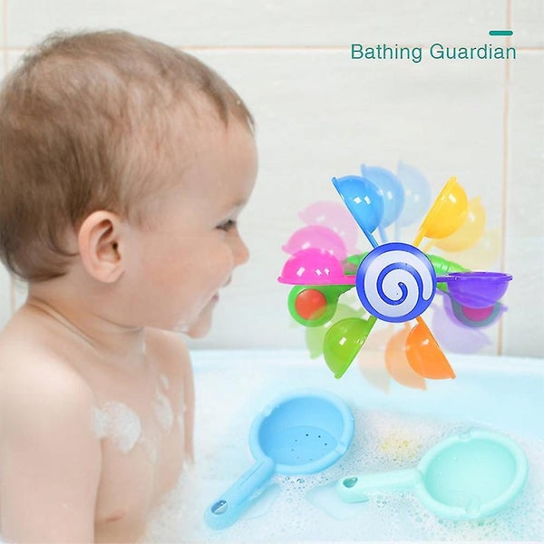Bath Toy Infant Baby Bathroom Attention Toy Windmill Whirling Waterfall Suctio Carousel 5