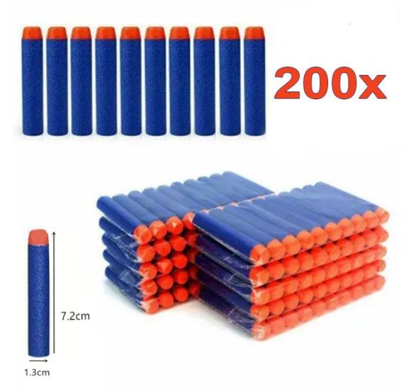 200/pack Nerf Gun Bullets Round Head Refill Darts Blasters Carousel 1