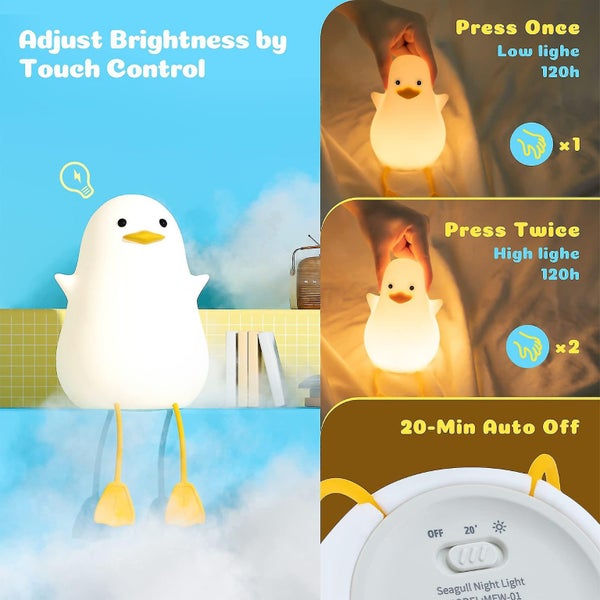 Led Baby Night Light, Silicone Touch Control Lamp, Portable Usb Rechargeable Bed Carousel 2
