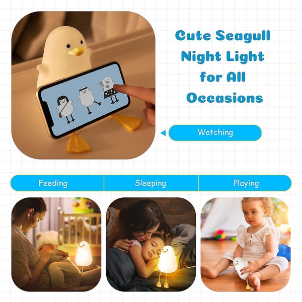 Led Baby Night Light, Silicone Touch Control Lamp, Portable Usb Rechargeable Bed Carousel 5