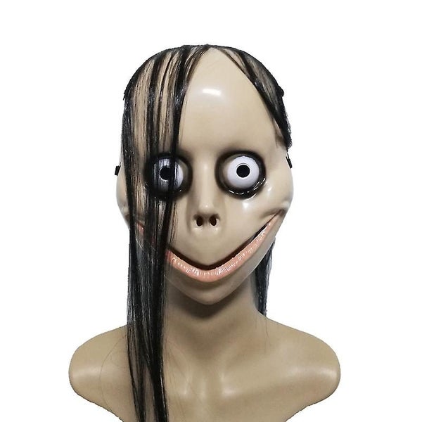 New Halloween Decor Horror With Long Hair Mask Funny Mask V-shaped Mouth Mask Carousel 1