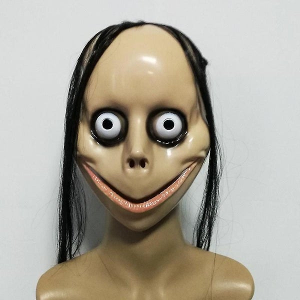 New Halloween Decor Horror With Long Hair Mask Funny Mask V-shaped Mouth Mask Carousel 2