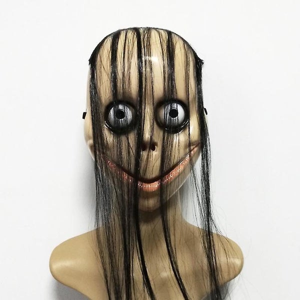 New Halloween Decor Horror With Long Hair Mask Funny Mask V-shaped Mouth Mask Carousel 5