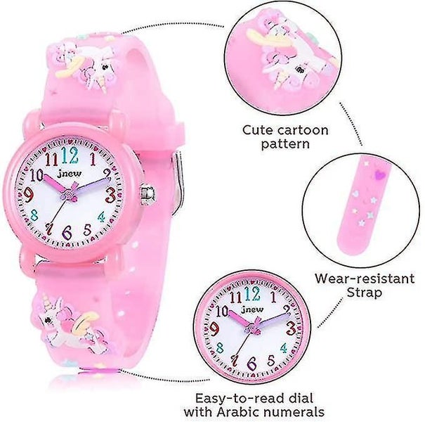 3d Cartoon Waterproof Kids Watches With Alarm - Unicorn Children's Cartoon Wat Carousel 2