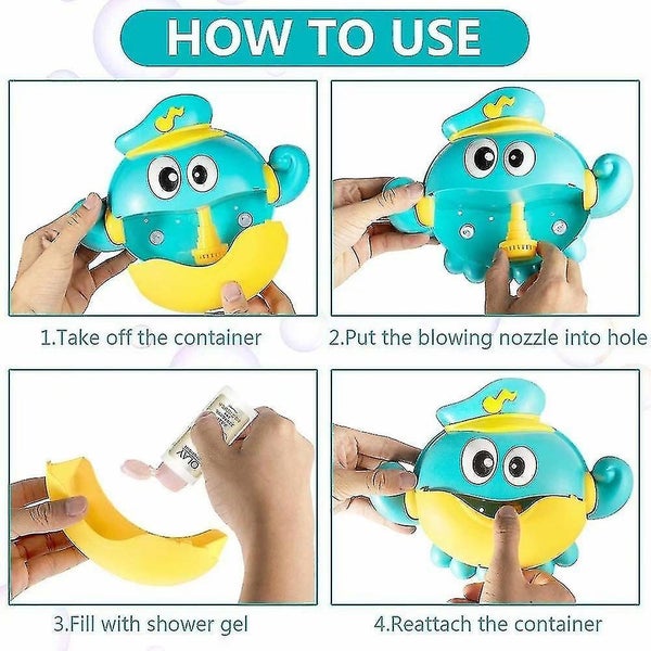 Baby Shower Toys Electric Octopus Bubble Machine Playing Toys Musical Bathtub Carousel 5