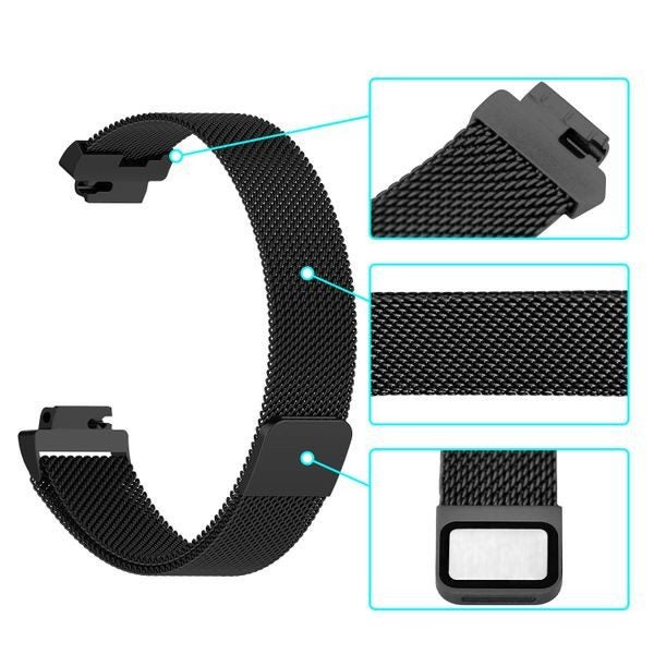 Fitbit Inspire Milanese Loop Strap Black Carousel 2