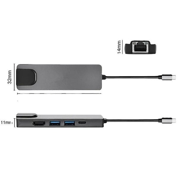 Docking Station Type-c To Hdmi-compatible Hub Network Card Power Supply Port 5 Carousel 2