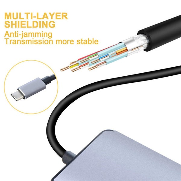 Docking Station Type-c To Hdmi-compatible Hub Network Card Power Supply Port 5 Carousel 4