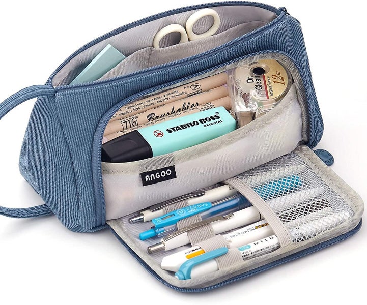 Big Capacity Pencil Case Canvas High Storage Pouch Marker Pen Case Simple Statio Carousel 1