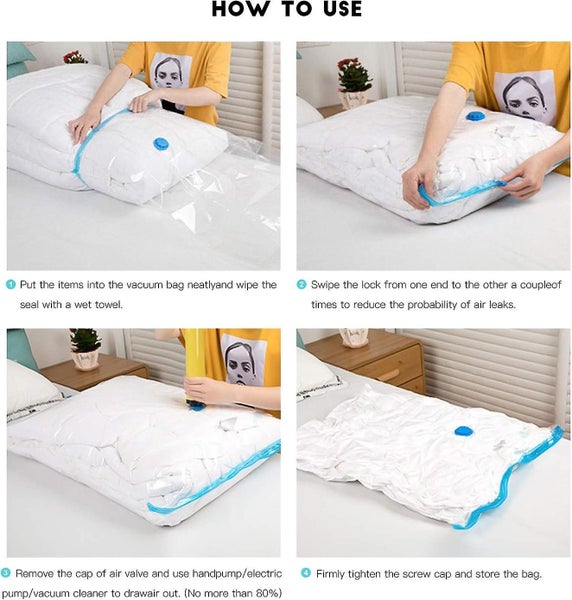 Vacuum Storage Bag 6 Bags 40 x 60 Cm Reusable Vacuum Storage Bags With Travel P Carousel 2