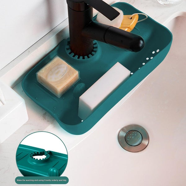 Sink Draining Pad Shelf Lightweight Easy Installation Rack For Kitchen Bathroom Carousel 2