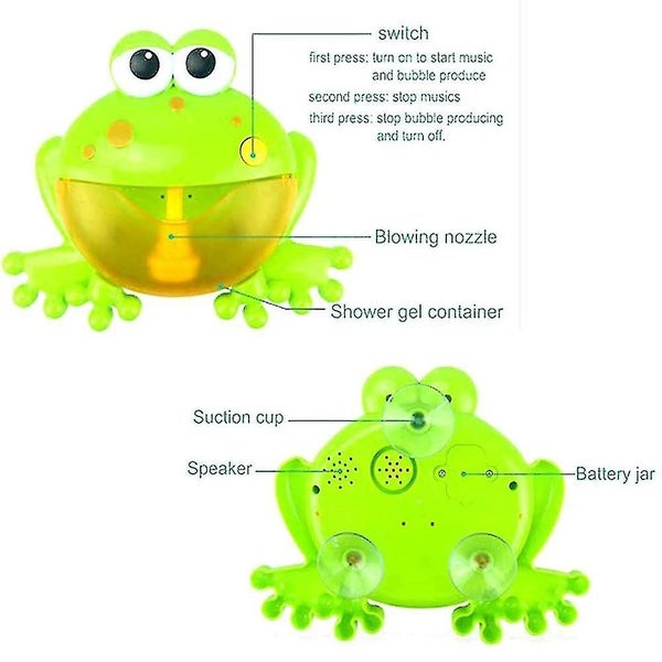 Bath Toy Green Bubble Machine For Kids Compatible With Bath Toys Musical Baby Carousel 5