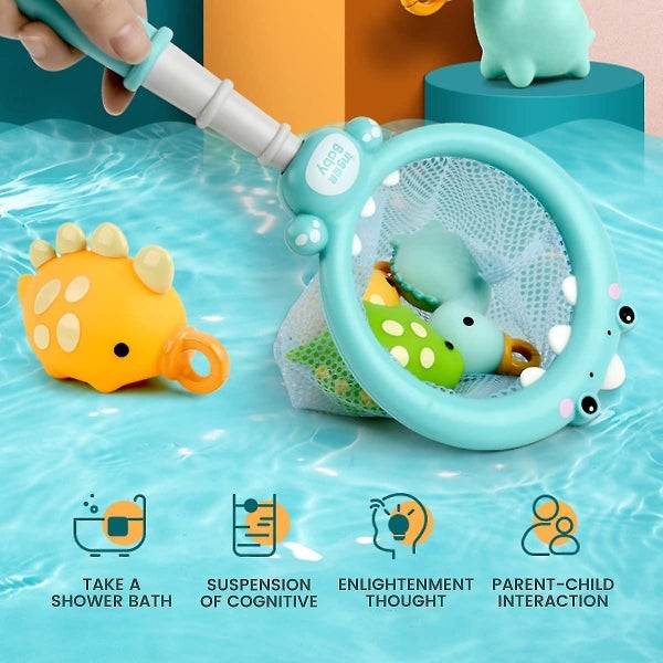 Bath Toys Fishing Games Bathtub Fishing Playset With Fishing Net And Fishes Po Carousel 2