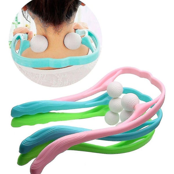 Neck Massager Therapy Neck And Shoulder Dual Trigger Point Roller Self-massage Carousel 2