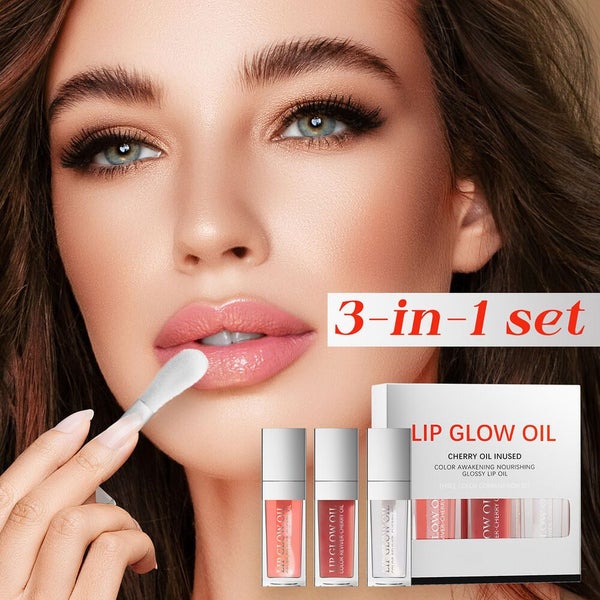 3PCS Lip Oil Hydrating Plumping Lip Coat For Lipstick Lipgloss Tinted Lips Glow Carousel 2