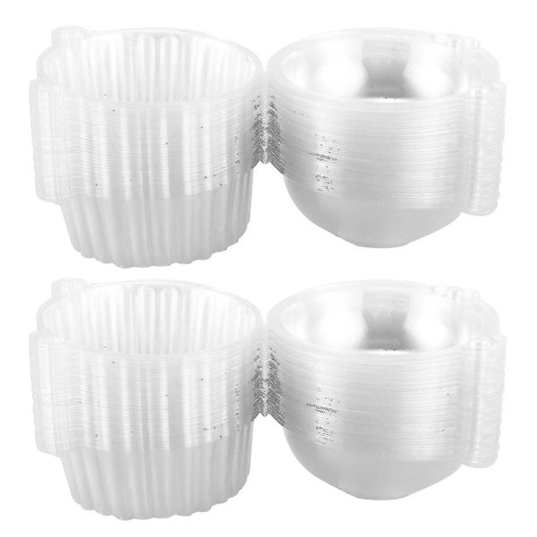 50 X Single Plastic Clear Cupcake Holder - Carousel 1