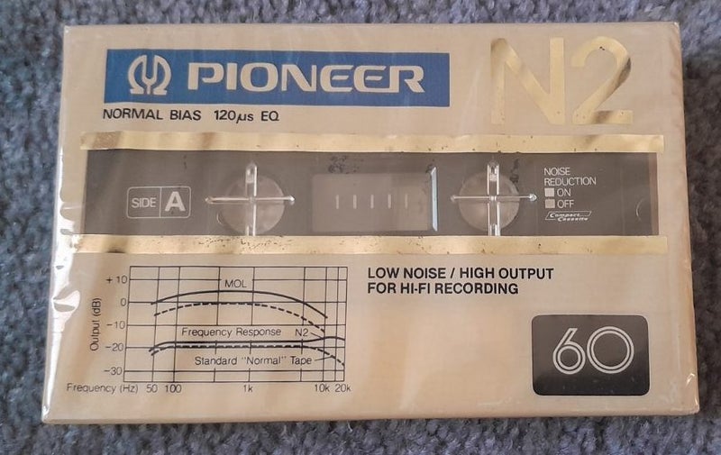 Pioneer N2 60 minutes Blank Audio Cassette Tape - Japan new/sealed Carousel 1