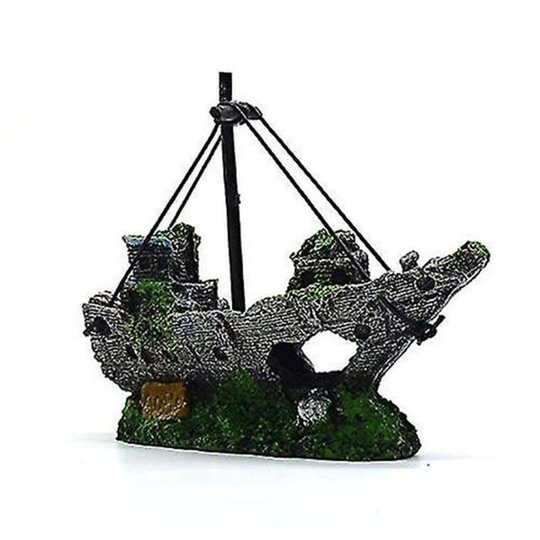Resin Fishing Boat Aquarium Ornament Plastic Decoration Plant For Fish Tank Acce Carousel 5
