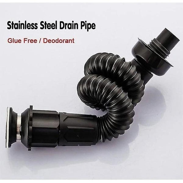 Glue-free Stainless Steel Plastic Drain Pipe Set 360degree Free Expansion Carousel 2