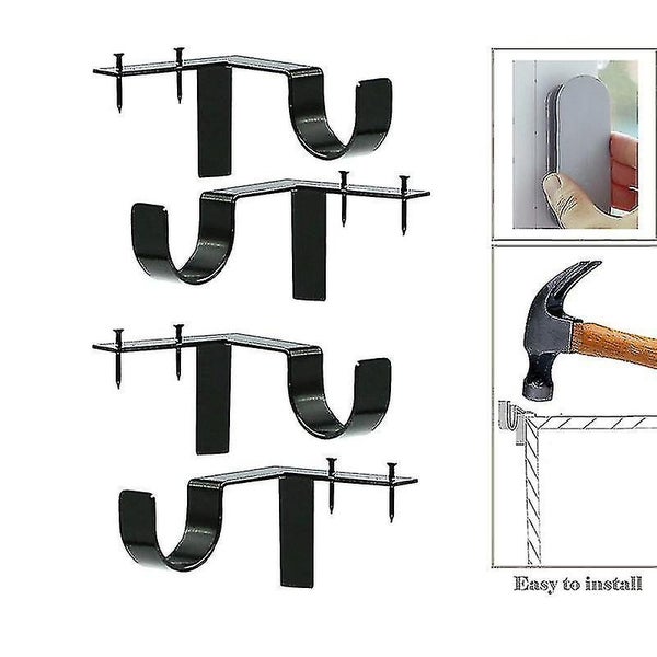 2pcs Curtain Rod Bracket No Drill Curtain Rod Holder Window Frame Super Carrying Carousel 1