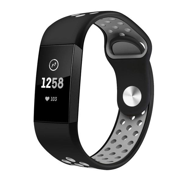 Fitbit Charge 3 Silicone Strap Black/Grey Carousel 1