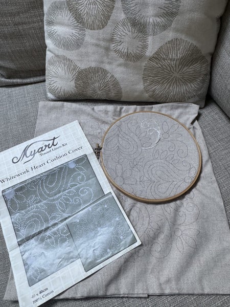 Embroidery Kit - Cushion Cover Traced Linen Kit 11976.10 by Myart Inc Hoop Carousel 1