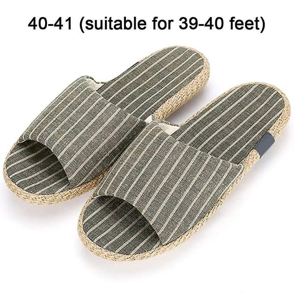 Slippers For Women Open Toe Cotton And Linen Slippers Breathable Indoor And Outd Carousel 2