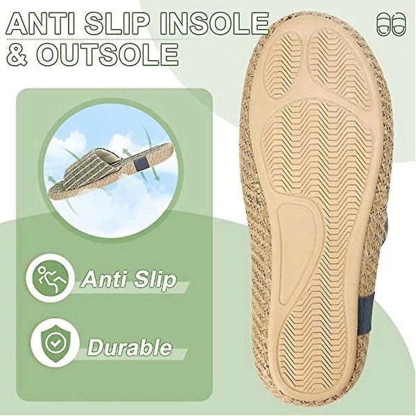 Slippers For Women Open Toe Cotton And Linen Slippers Breathable Indoor And Outd Carousel 5