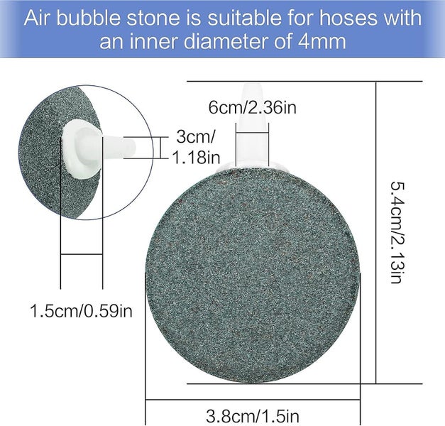 8pcs 4cm Air Stone Bubble Disc Diffuser For Air Pumps Fish Tanks Buckets Carousel 2