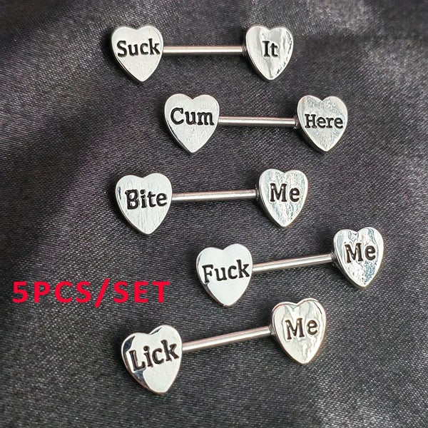 5pc Nipple Piercing Barbell Carousel 2