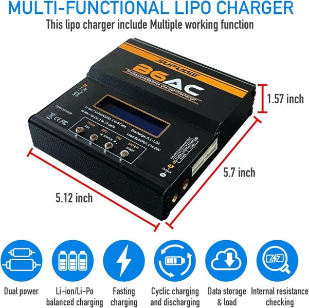 Lipo Battery Charger B6AC 80W Dual AC/DC RC Battery Charger63003300258307112