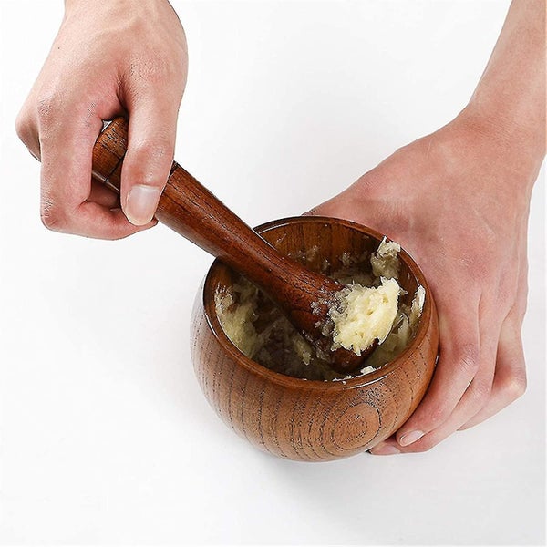 Olive Wood Mortar And Pestle, Mortar And Pestle Set, Retro Wooden Pestle And Mor Carousel 2