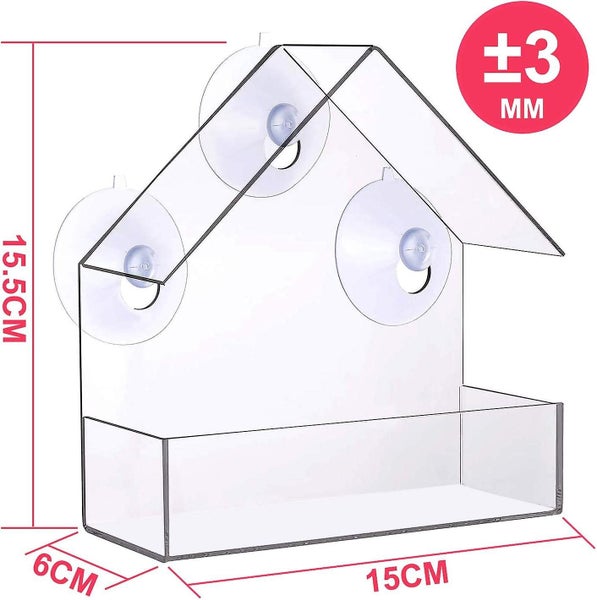 Bird Feeder, Clear Window Outside Hanging Bird Feeder House With Suction Cup, Ac Carousel 2