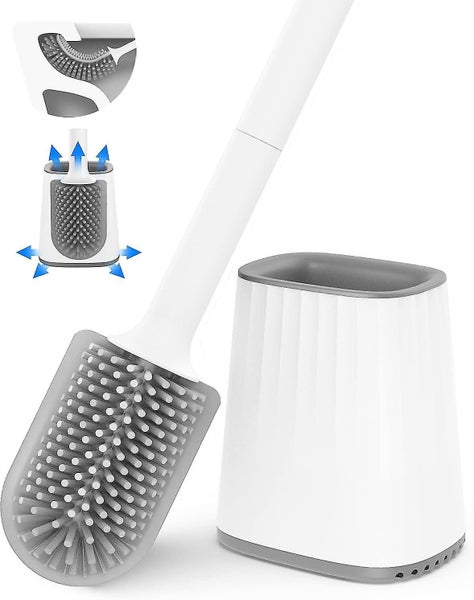 Toilet Brush, Plastic Toilet Brush Set With Wall Mount And Floor Stand, Double S Carousel 1