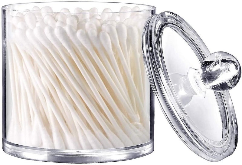 4 Pack Plastic Acrylic Bathroom Vanity Countertop Canister Jars With Storage Lid Carousel 2