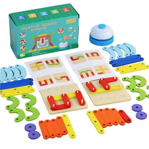 Children's Two Player Creative Pegboard Educational Toy For Number Color And Sh Carousel 1