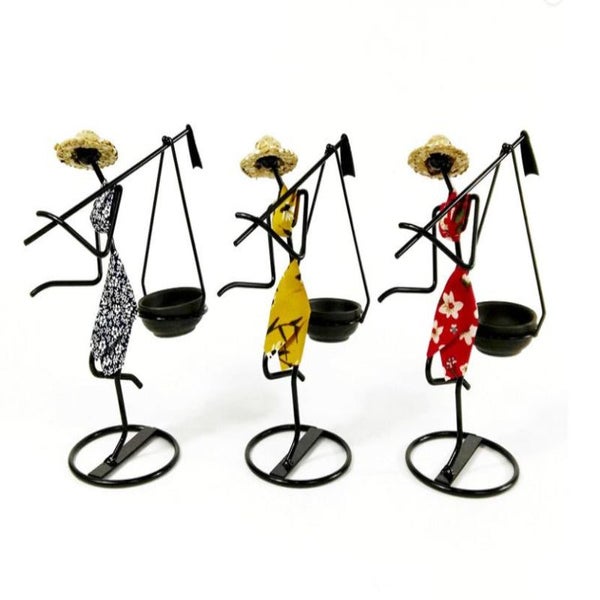 Gold Modern Iron Art Candle Holder Stylish Decorative Stand For Living Room Din Carousel 2