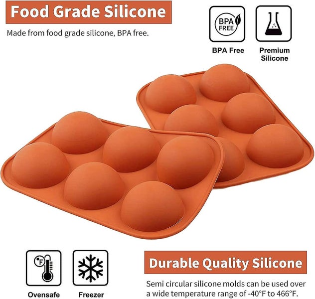 Half Sphere Silicone Mould Large 6-cavity, 2 Packs Carousel 4