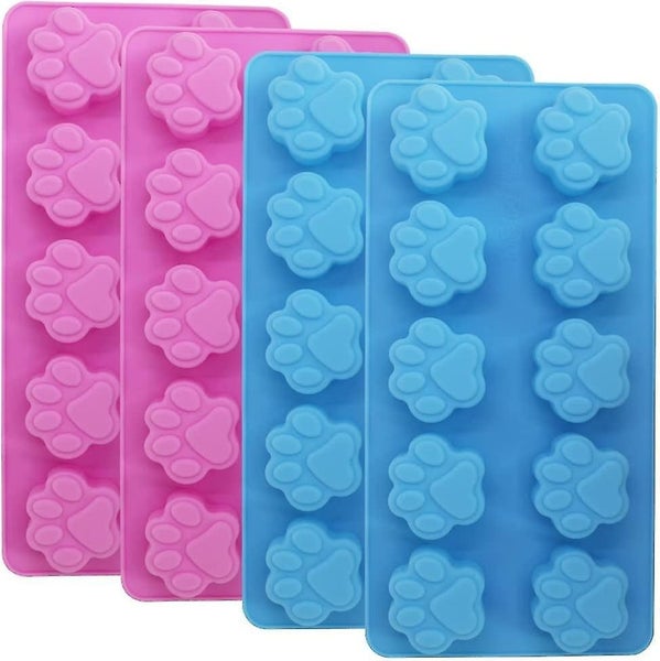 Food Grade Silicone Paw Print Mold, Set Of 4 Packs Reusable Dog Cat Animal Paw I Carousel 1
