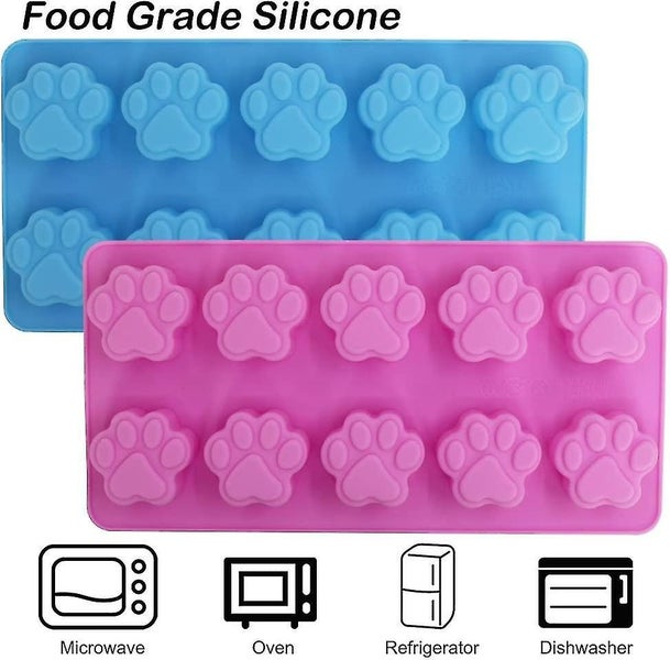 Food Grade Silicone Paw Print Mold, Set Of 4 Packs Reusable Dog Cat Animal Paw I Carousel 2