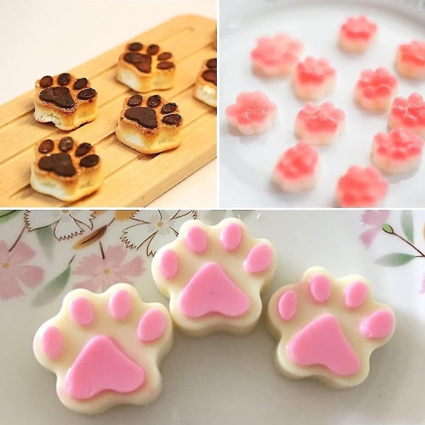 Food Grade Silicone Paw Print Mold, Set Of 4 Packs Reusable Dog Cat Animal Paw I Carousel 4