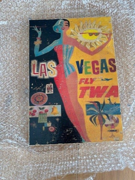 VINTAGE LAS VEGAS WOODEN BOARD Carousel 1